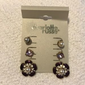 CHARLOTTE RUSSE 3-pair earring set